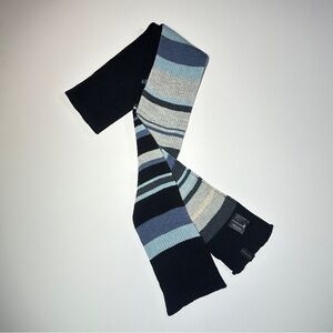 Smartwool Merino Striped Knit Scarf in Gray Black